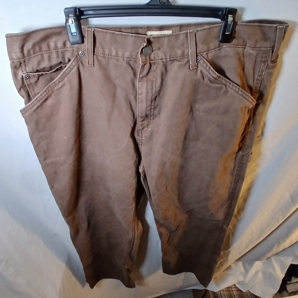 C.E. Schmidt Workwear Brown Carpenter Pants 42x32 100% Cotton Made in Egypt
